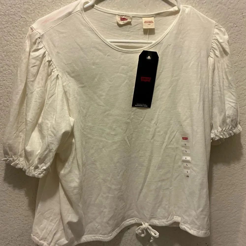 Levi's Women's Cream Puff Sleeve Blouse